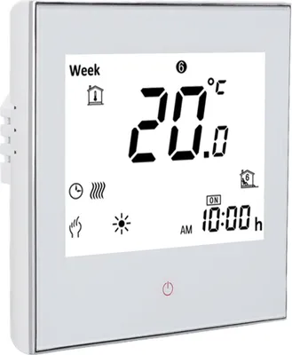 Image de Thermostat de chauffage électrique programmable LCD -écran tactile -PC et régulateur de température ABS f��r Home White AC 95-240V