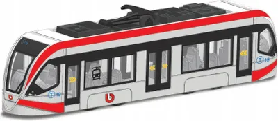 Zdjęcie produktu dla Bburago 18-32105 - Model pociągu - Uliczny tramwaj strażacki (biało-czerwony, 19 cm) Pociąg kolejowy