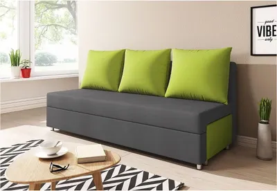 Produktbild von Sofa Schlafsofa inklusive Bettkasten AGNES Anthrazit / Grün