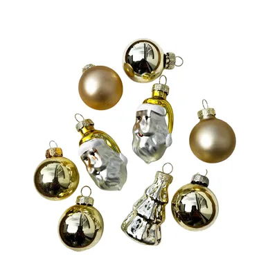 Produktbild von Kleine Baumkugeln aus Glas Ø 3 cm - Christbaumkugeln Baumschmuck Christbaumschmuck Weihnachtsbaumschmuck Weihnachtsbaumkugeln Gold glänzend 9er Stange