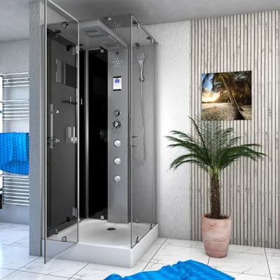 Zdjęcie produktu dla Prysznic parowy Świątynia Prysznic Sauna Kabina prysznicowa d38-03l2 80x80 cm