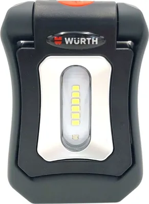 A close-up studio shot of a Würth work light.
