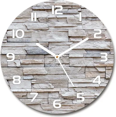 Produktbild von Wanduhr aus Glas 30fi Glasbild Glasuhr Gehärtetes Glas - weisse-zeiger - A stone wall