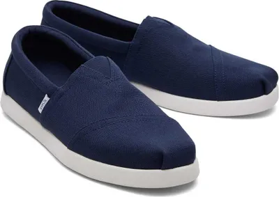 Immagine prodotto di Tom's Alpargata Fwd da uomo: sneakers vegane senza lacci in cotone riciclato, modello Mar e – 10 UK - 44 EU - 11 US / Blu navy