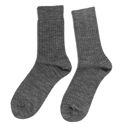 Produktbild von Herren Basic Socken aus Wolle 5:2 Rippe Anthrazit Größe 43-46