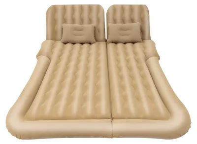 Produktbild von SUV Auto Luftmatratze - Aufblasbares Reise-Auto-Bett - 6 Luftkammern - PVC Flock Oberfläche - 174x126cm - Belastbar bis 250kg - Universelle Passform - Beige