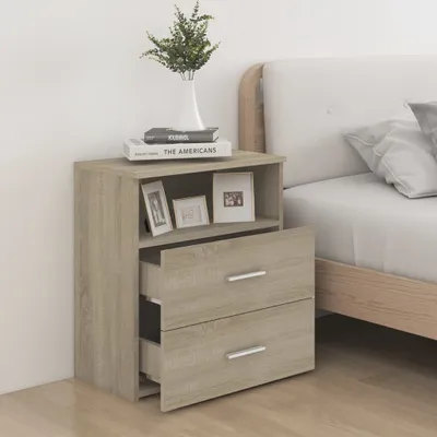 Produktbild von "2026 Aktion"Nachttisch Elegantes Design - Beistelltisch - Nachtschrank - Sonoma-Eiche 50x32x60 cm DEMöbel 9670311