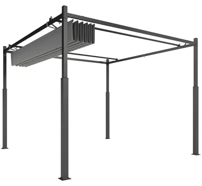 Productafbeelding van Outsunny pergola, ongeveer 3x3 meter, vrijstaand terrasoverkapping met schuifdak
