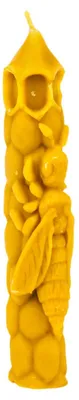 Image de Bougie décorative avec motif d'abeilles, fabriquée à 100% en cire d'abeille naturelle
