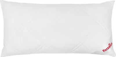 A white quilted pillow on a white background.