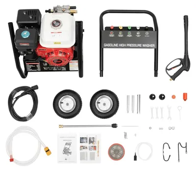 Productafbeelding van Benzine hogedrukreiniger - Hogedrukspuit - Drukspuit - Terrasreiniger - Tuinreiniger - 7,5 PK motor
