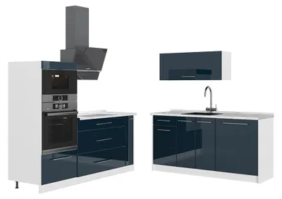 Imagen del producto de Cocina Vicco Fame-Line Azul oscuro alto brillo/Blanco 340 cm sin encimera, Model 63736