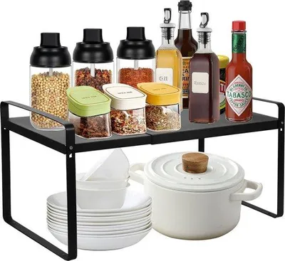 Produktbild von Famanu Küchenregal Organizer, erweiterbar, aus Metall - für Küche und Vorratsraum