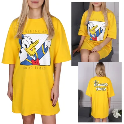 Produktbild von DISNEY Donald Duck Gelbes,locker sitzendes Damen kurzarm Nachthemd, XS