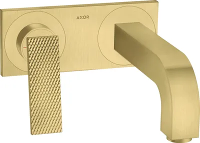 Produktbild von Fertigmontageset AXOR CITTERIO f Unterputz-Einhebel-Waschtischmischer H Hebelgriff, Rautenschliff brushed brass