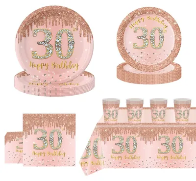 Immagine prodotto di Set di stoviglie per il 30° compleanno - 69 pezzi