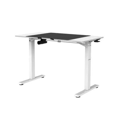 Produktbild von Elektrisch Höhenverstellbarer Schreibtisch Bürotisch Ergonomisch mit Tischplatte Stahlfüßen Touchscreen Memoryfunktion Kopfhörerhaken Getränkehalter 110 x 60 cm, Weiß