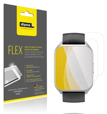 Produktbild von 2x Schutzfolie für VKROBAG MT65 Folie, 100% Displayabdeckung, dipos Flex
