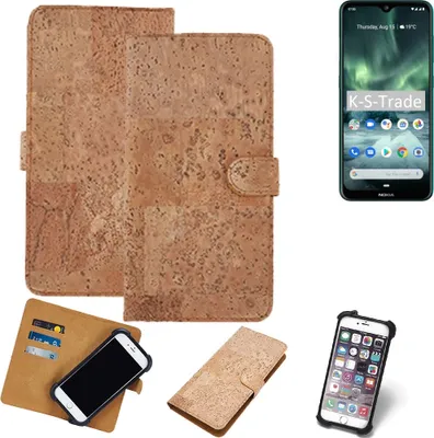 Produktbild von K-S-Trade Hülle kompatibel mit Nokia 7.2  Kork Handyhülle Cover  Schutzhülle TPU Case Bumper in Hellbraun, (1x)