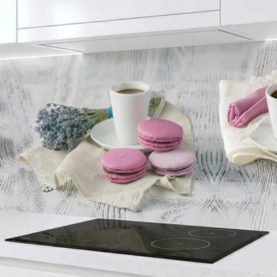 Produktbild von Küchenrückwand Macarons 60x300 cm – monolithische ABS-Platte mit Direktdruck, Spritzschutz Küche & Bad, Fliesenspiegel