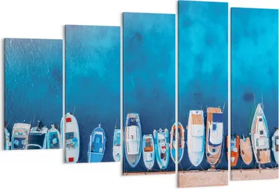Produktbild von Bild auf Leinwand - Leinwandbild - 5 Teile - Hafen Hafen £ódŸ - 150x100cm - Wand Bild - Wanddeko - Wandbilder - Leinwanddruck - Bilder - Wanddekoration - Leinwand bilder - Wandbild - EG150x100-5081