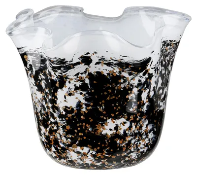 Immagine prodotto di Gilde Vase, "Petunia", Glas, schwarz, weiß, VE 1, H. 16.5 cm, D. 20 cm 52892 4063387528921