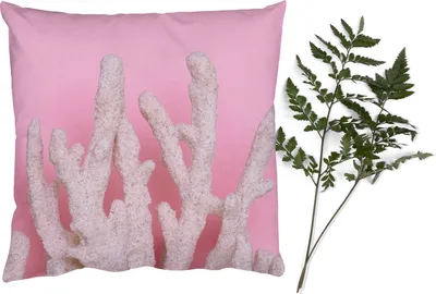 Produktbild von MuchoWow® Zierkissen Sofakissen Wohnzimmer Dekokissen 60x60 cm Koralle - Rosa - Sommer - Sitzfläche - Foto Polster