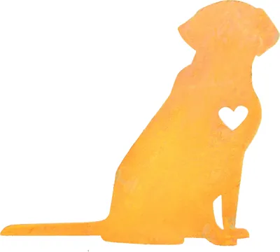 Produktbild von Edelrost Gartenstecker Labrador Rost mit Stab