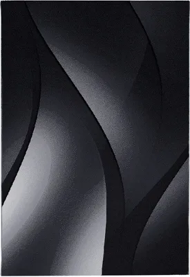 Produktbild von Kurzflor Teppich Pago Läufer, Farbe: Schwarz, Größe:80x150 cm