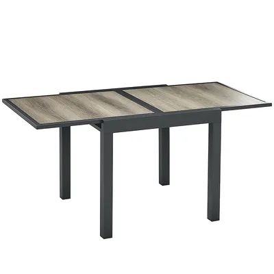 Produktbild von Gartentisch ausziehbar Aluminium Holzoptik 160x80x75 cm, Terrasse pflegeleicht