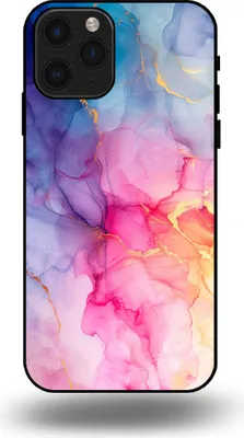 Produktbild von Smartphonica Handyhülle passend für iPhone 11 Pro mit Marmordruck - TPU Rückseitenschutzhülle Marmordesign - Regenbogen