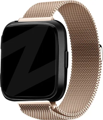 Produktbild von Bandz Milanese Loop Band passend für Fitbit Versa / Versa 2 - Milanese Band mit Magnetverschluss - Rosegoldenes geflochtenes Stahlband