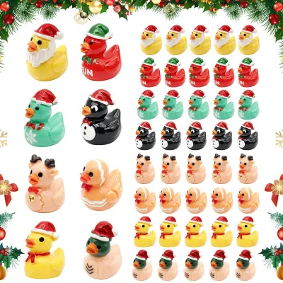 Image de Mini-canards en résine, de couleurs variées, lot de 40, petites figurines pour la décoration