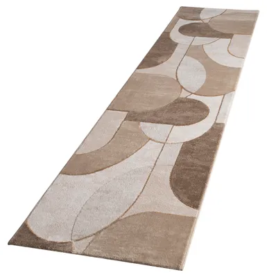 Produktbild von Paco Home Teppich Wohnzimmer Kurzflor Geometrisches Muster Bogen Motiv Abstraktes Design 80x300 cm