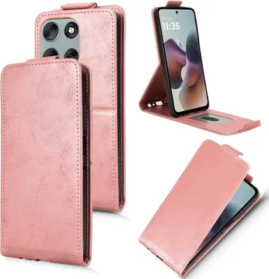 Immagine prodotto di Custodia Flip per Motorola Moto G56 5G Custodia protettiva magnetica in Pelle finta rosa