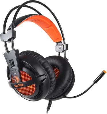Produktbild von SADES A6 Gaming Headset, orange, USB, kabelgebunden, 7.1 Surround Sound, Over Ear, PC, PS4, Nintendo Switch
