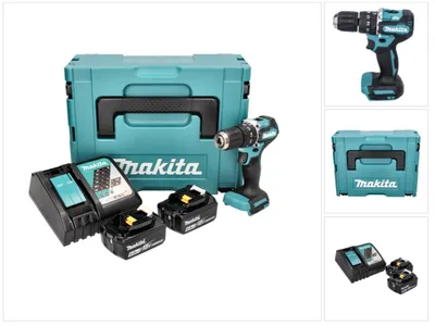 Produktbild von Makita DHP 487 RGJ Akku Schlagbohrschrauber 18 V 40 Nm Brushless + 2x Akku 6,0 Ah + Ladegerät + Makpac
