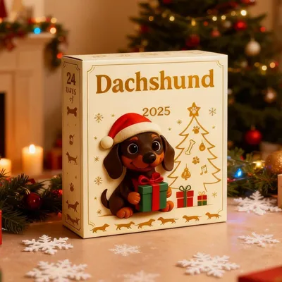 Produktbild von Dackel Adventskalender Weihnachten 24 Tage Hunde-Anhänger Deko zum Aufhängen