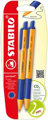 Produktbild von Chowane biro - pointball STABILO - opakowanie 2 sztuki - niebieski