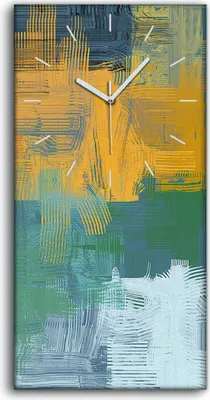 Produktbild von Küchenuhr Bürouhr Leinwand Uhr Kunstdruck 30x60 Handgemachte Malerei abstrakt - weiße Hände