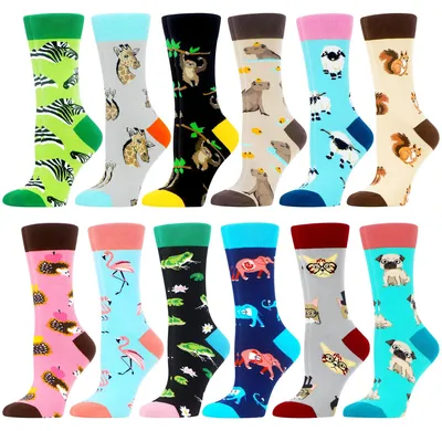Productafbeelding van Omgoods - Grappige Casual Katoenen Sokken voor Dames, Dierenpatronen