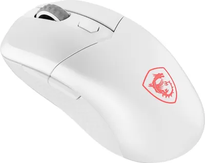 Produktbild von MSI Versa 300 Wireless, rechts, Optisch, RF Wireless + Bluetooth + USB Type-C, 8000 DPI, Weiß