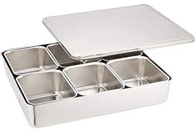 Productafbeelding van RVS Kruidencontainer - Yakumi Pan Specerijenopslag met Deksel (6 Stuks)