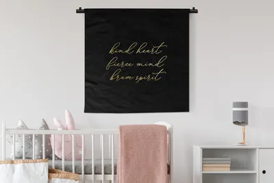 Produktbild von MuchoWow® Wandteppich Wandbehang Zitate - Sprichwörter - Gold - Schwarz 90x90 cm Tapisserie Dekoration Wandtuch - Wandaufhänger