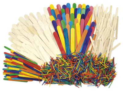 Immagine prodotto di EDUPLAY 200071 Set di bastoncini di legno, naturale/colorato, 1200 pezzi (1 set)
