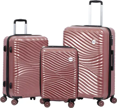 Produktbild von Biggdesign Moods Up Koffer Hartschalenkoffer Set | Reisetasche mit Rollen | Reisekoffer mit Kombinationsschloss | 4 Doppel Rollen | Koffer Set 3 teilig Hartschale | Leicht | Rosegold