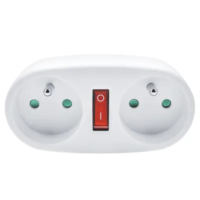 Obrázek produktu pro Solight Bílá rozbočovací zásuvka s vypínačem 2x10A P107