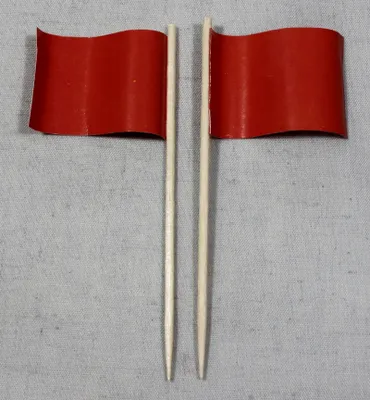 Produktbild von Party-Picker Flagge Uni Rot Papierfähnchen in Spitzenqualität 25 Stück Beutel