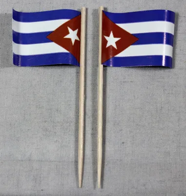 Produktbild von Party-Picker Flagge Kuba Papierfähnchen in Spitzenqualität 25 Stück Beutel Cuba