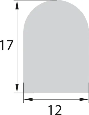 Produktbild von DP6 EPDM Moosgummi Halbrundprofil D-Profil 12x17 mm Gummidichtung Türdichtung